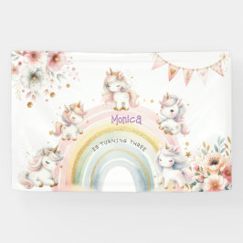 Whimsical Magic Pastel Unicorn Kindergeburtstag Banner