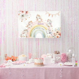 Whimsical Magic Pastel Unicorn Kindergeburtstag Banner