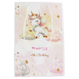 Whimsical Magic Pastel Unicorn Kindergeburtstag Mittlere Geschenktüte