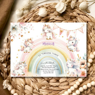 Whimsical-magic-pastell-einhorn-kinder-geburtstag Einladung