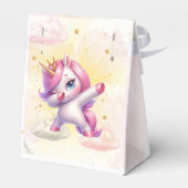 Whimsical magic pink dabbing unicorn Kindergeburts Geschenkschachtel (Rückseite)