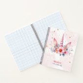 Whimsical magic pink unicorn horn Kinder Notizblock (Innenseite)