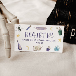 Whimsical Magic Pods QR Code Baby Registry Begleitkarte