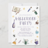 Whimsical Magic Posts Halloween-Party Einladung (Vorderseite)