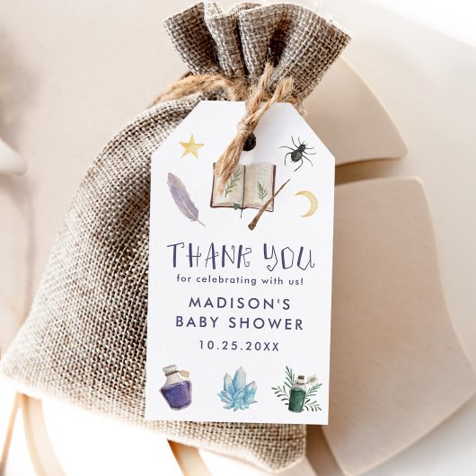 Whimsical Magic Potions Halloween Baby Shower Geschenkanhänger