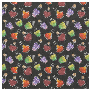 Whimsical Magic Tasse Flaschen Muster Fabric Stoff