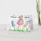 Whimsical Magic Toad Mushrooms Geburtstag Karte (Vorderseite)