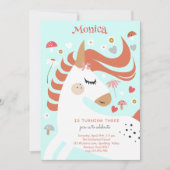 Whimsical magic unicorn Kindergeburtstag Einladung (Vorderseite)