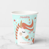 Whimsical magic unicorn Kindergeburtstag Pappbecher (Rückseite)