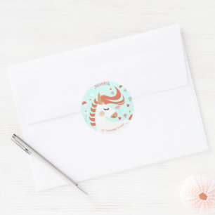 Whimsical magic unicorn Kindergeburtstag Runder Aufkleber