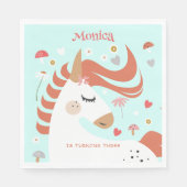 Whimsical magic unicorn Kindergeburtstag Serviette (Vorderseite)
