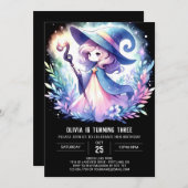 Whimsical Magic Wizard Geburtstag Einladung (Vorne/Hinten)