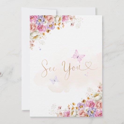 Whimsical Magical Floral Geburtstag Einladung (Rückseite)