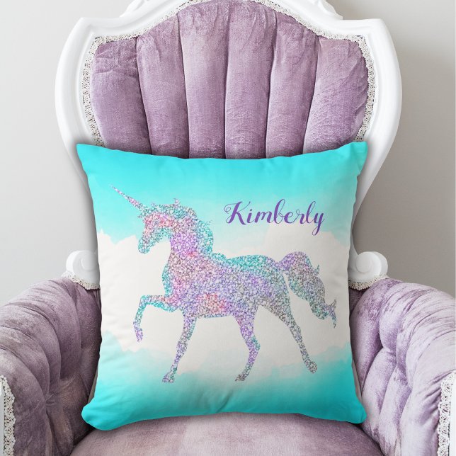Whimsical Magical Glitzer Unicorn Kissen (Von Creator hochgeladen)