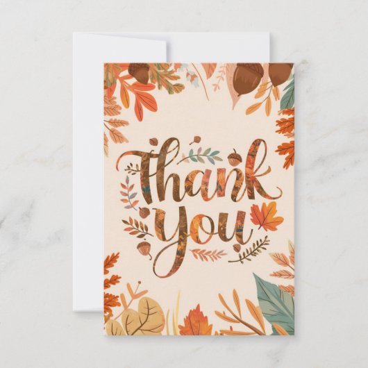 Whimsical Magical Herbst Dankeskarte (Vorderseite)