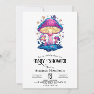 Whimsical Magical Mushroom Baby Dusche Einladung
