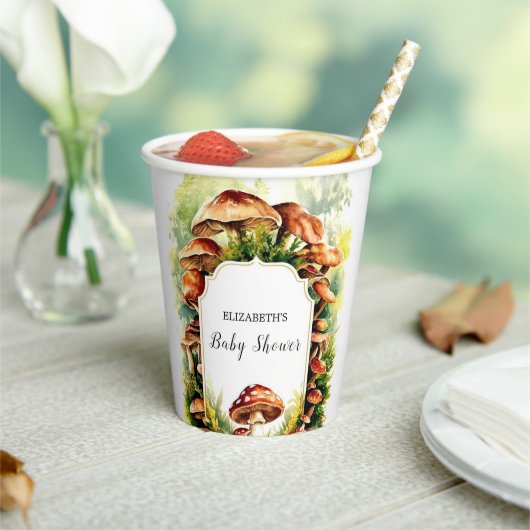 Whimsical Magical Mushroom Baby Dusche Pappbecher (In Situ)