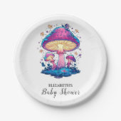 Whimsical Magical Mushroom Baby Dusche Pappteller (Vorderseite)