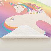 Whimsical Magical Rainbow Einhorn Personalisiert Sherpadecke (3/4)