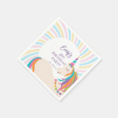 Whimsical Magical Rainbow Unicorn Girl Birthday Serviette (Ecke)