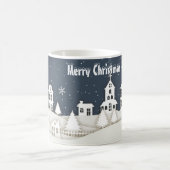 Whimsical Magical Snow Xmas Chic Blue Coffee Tasse (Mittel)