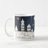 Whimsical Magical Snow Xmas Chic Blue Kaffeetasse (Links)