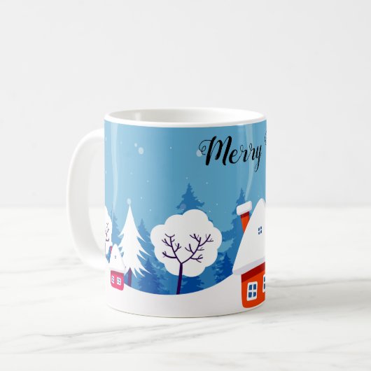 Whimsical Magical Snow Xmas Chic Elegante Kaffeetasse (Vorderseite Links)