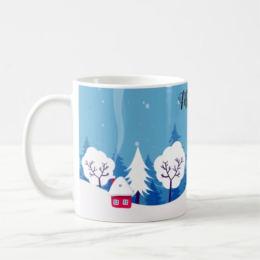 Whimsical Magical Snow Xmas Chic Elegante Kaffeetasse (Links)