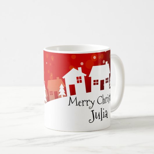 Whimsical Magical Snow Xmas Chic Eleganter Kaffee Kaffeetasse (VorderseiteRechts)