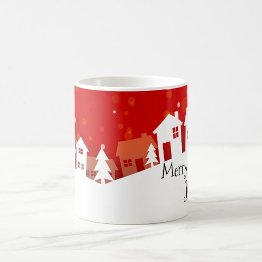 Whimsical Magical Snow Xmas Chic Eleganter Kaffee Kaffeetasse (Mittel)