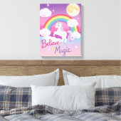 Whimsical Magical Unicorn Illustration Leinwanddruck (Insitu (Schlafzimmer))