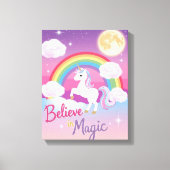 Whimsical Magical Unicorn Illustration Leinwanddruck (Vorderseite)
