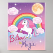 Whimsical Magical Unicorn Illustration Poster (Vorne)