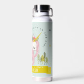 Whimsical Magical Unicorn Pink Aqua Princess Kinde Trinkflasche (Rückseite)