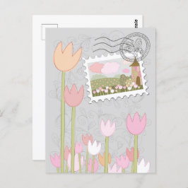 Whimsical Magical Village Garden Postkarte