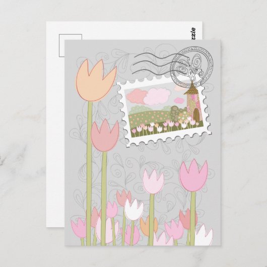 Whimsical Magical Village Garden Postkarte (Vorne/Hinten)