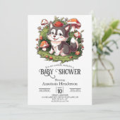 Whimsical Magical Wolf Baby Dusche Digital Einladung (Stehend Vorderseite)