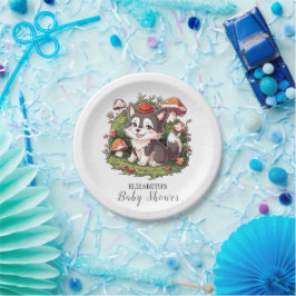 Whimsical Magical Wolf Baby Dusche Pappteller