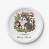 Whimsical Magical Wolf Baby Dusche Pappteller (Vorderseite)