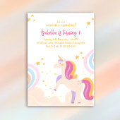 Whimsical magischen Einhorn-Geburtstagsregenbogen- Einladung