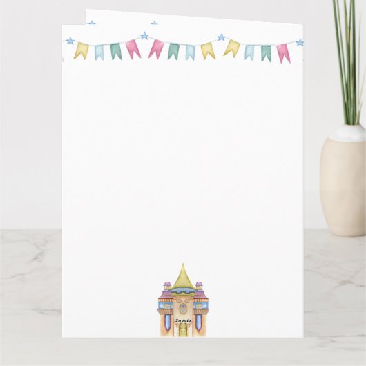 Whimsical Mairytale Dragon Baby Dusche Dankeskarte (Rückseite)