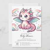 Whimsical Mairytale Dragon Baby Dusche Einladung (Vorderseite)