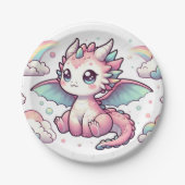 Whimsical Mairytale Dragon Baby Dusche Pappteller (Vorderseite)