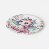 Whimsical Mairytale Dragon Baby Dusche Pappteller (Schrägansicht)