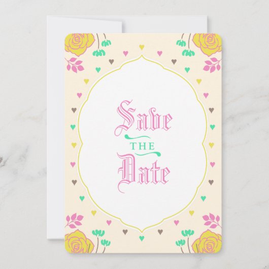 Whimsical Mairytale Wedding Save the Date Card Einladung (Vorderseite)