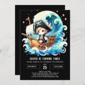 Whimsical Majestic Pirate Birthday Einladung (Vorne/Hinten)