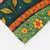 Whimsical Märchen Dorf Farbige Leinwand Kunst Fleecedecke (Ecke)