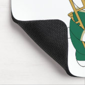 Whimsical Marching Bunny Musician Trombone Grün  Mousepad (Ecke)