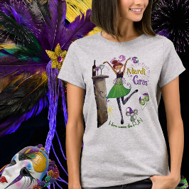 Whimsical Mardi Gras Beste-Freundin-Shirt Grünes K T-Shirt