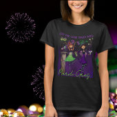 Whimsical Mardi Gras Dancing Girls Festive T-Shirt
